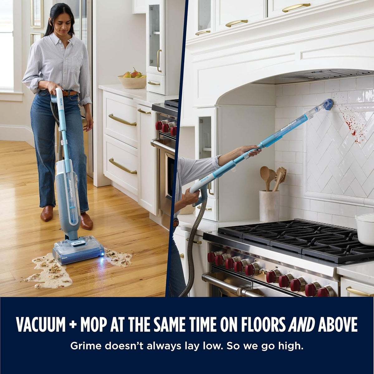 Shark AquaReach Cordless Vacuum Mop Extendable Wand Blue WD551  lightweight HEPA