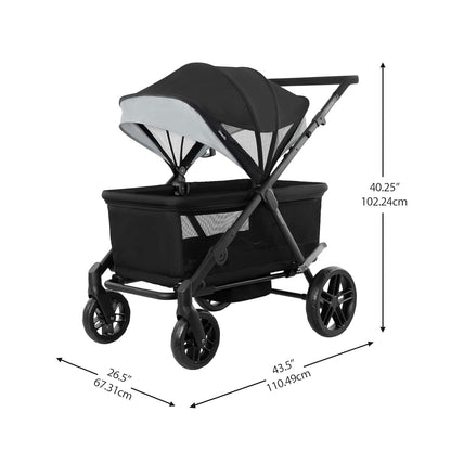 evenflo Omni Crew 3-in-1 Stroller Wagon, Licorice Black,  Fits upto Two Children