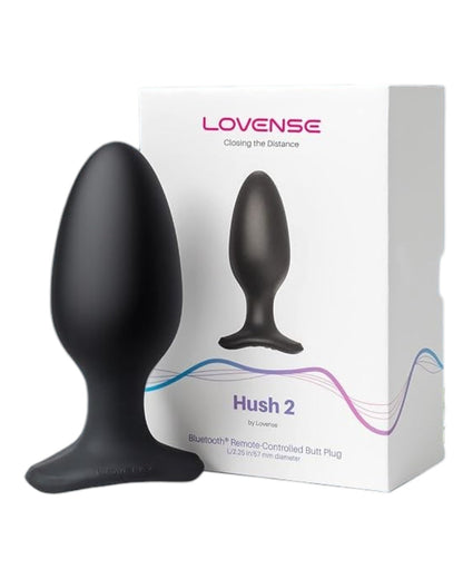 Lovense Hush 2 Rechargeable App Compatible Vibrating Anal Plug 2.25in