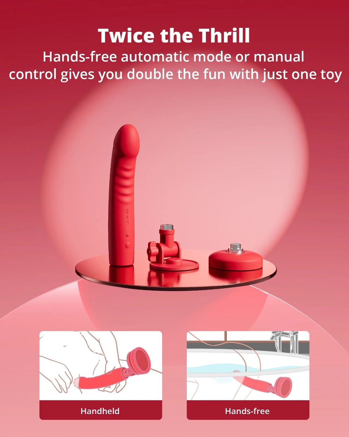 LOVENSE Mission 2 - Dildo Machine - Adjustable 180° Suction Cup Dildo