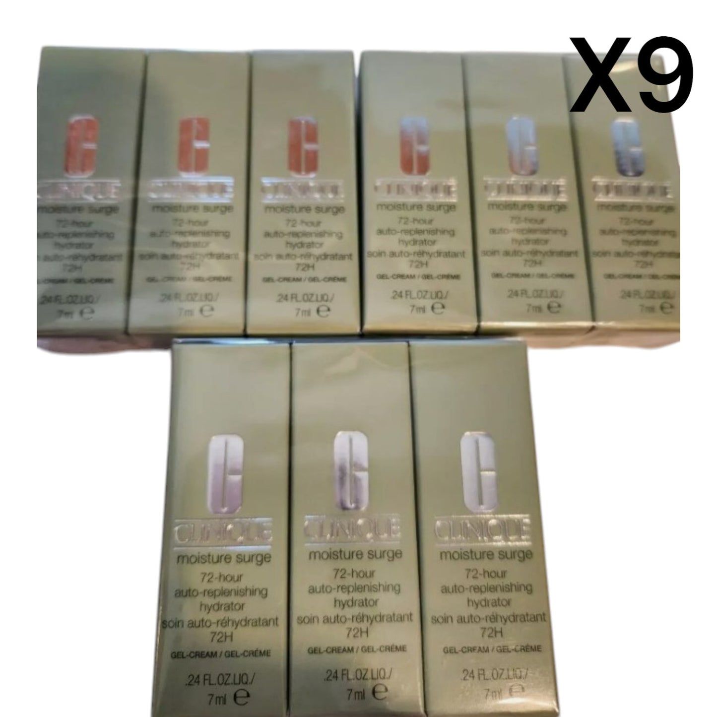Clinique Moisture Surge 72hr Auto-Replenishing Hydrator Travel Size .24 OZ -9 pk