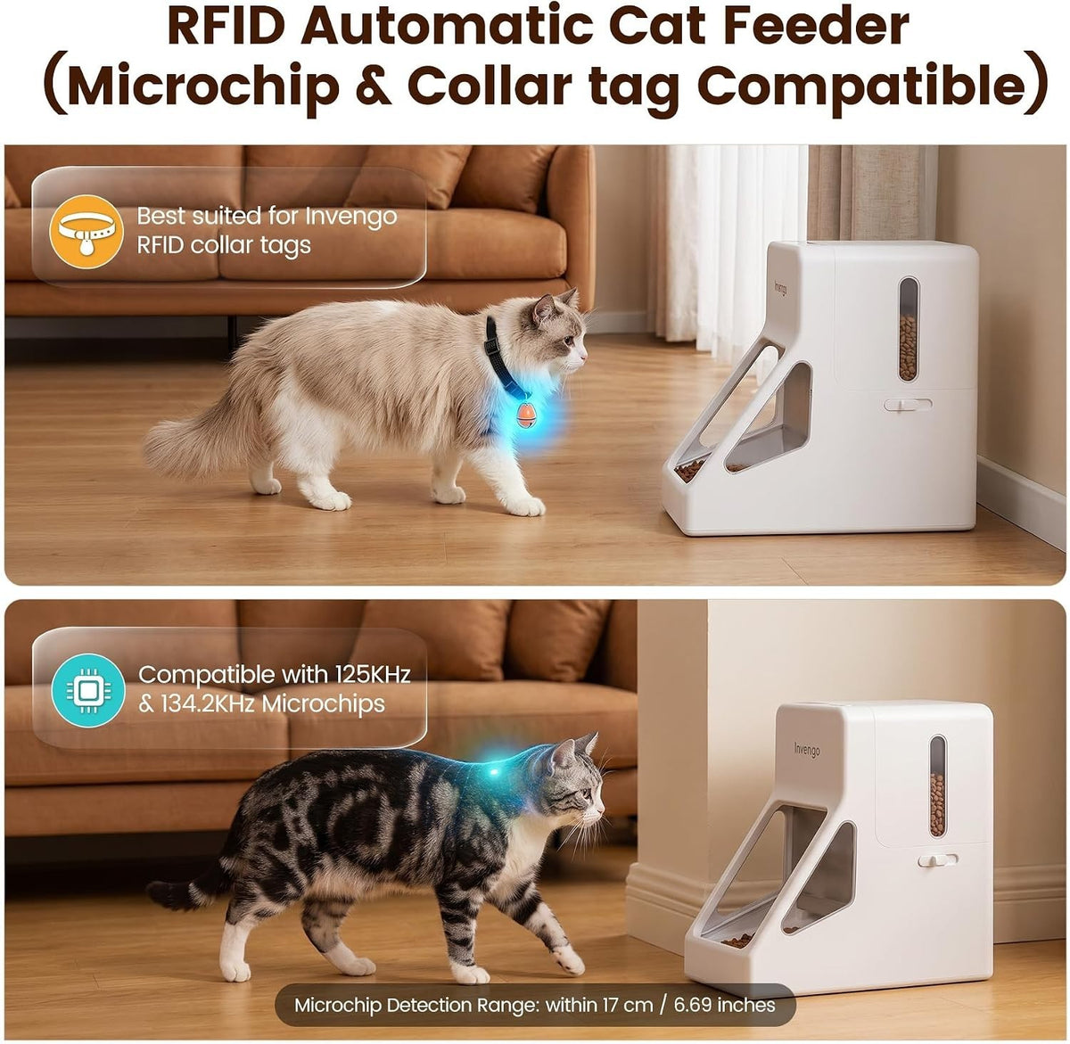 Invengo RFID Automatic Cat Feeder, Microchip & RFID Tag Compatible