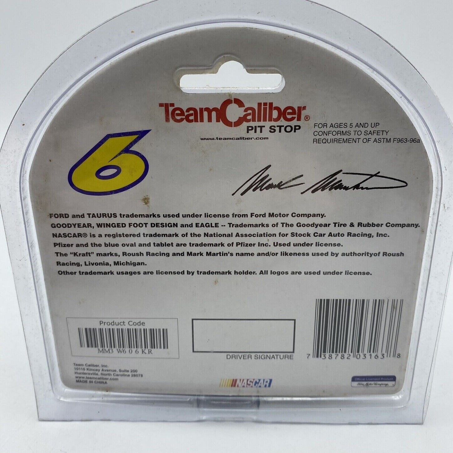 Team Caliber 2003 Mark Martin #6 Roush Racing Team Kraft Velveeta 1:64 New