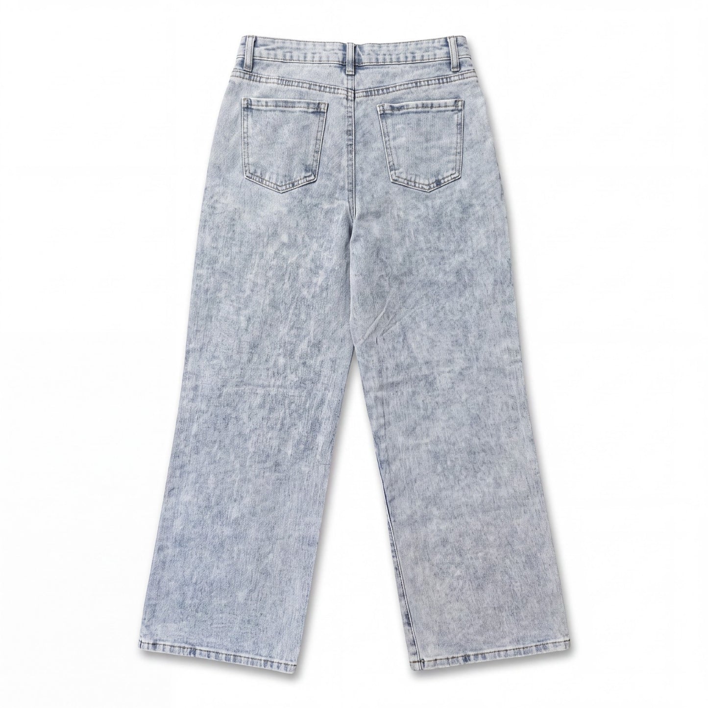 Denim Diva Girl’s Flared Bell Jeans  Blue Crosses Pockets Light Wash Kids NWT