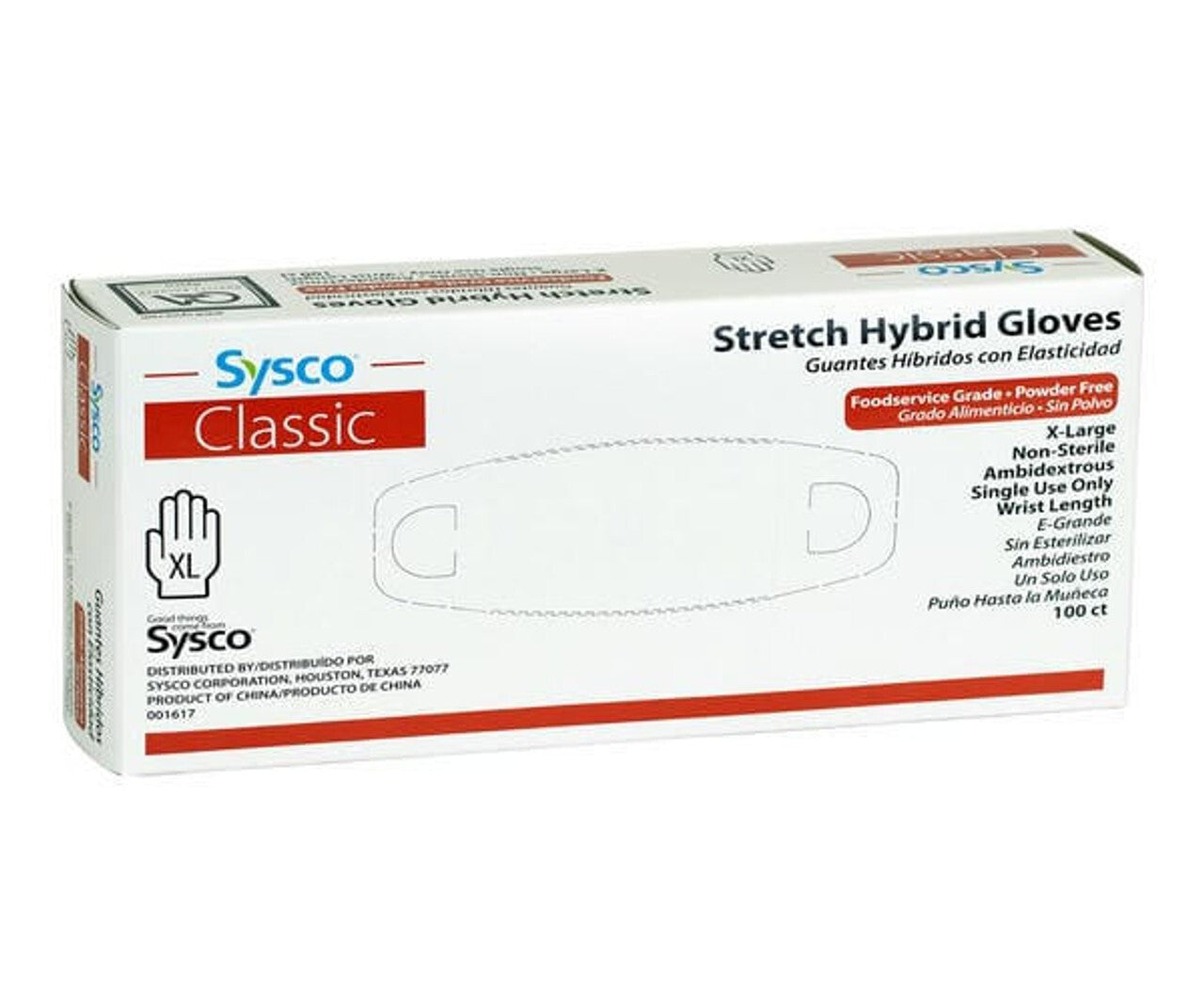 Sysco Classic Glove Poly Hybrid Stretch Clear Extra Large 5081627
