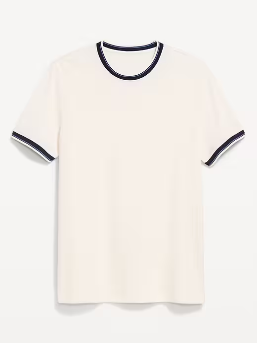 OLD NAVY Men's Crew Neck Trim Ringer Pique T-Shirt Tee NWT, Many colors & Sizes