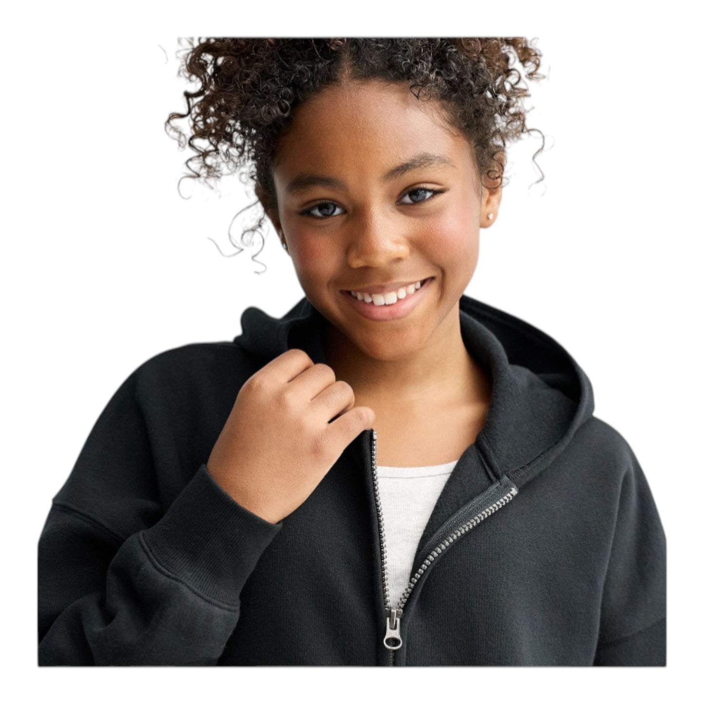 Girls SO Oversized Full Zip Front Hoodie - Black - #70081655 - $26.99 MSRP