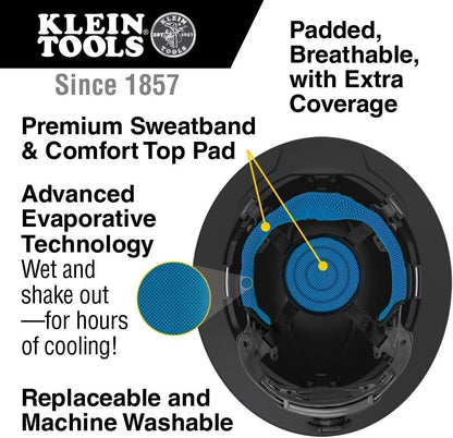 Klein Tools 60347 Hard Hat, Vented Full Brim, Class C, Premium KARBN Pattern