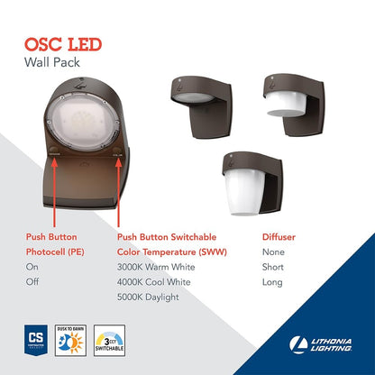 Lithonia Lighting OSC LED SWW2 Outdoor LED Wall Pack Entry Light - Dark Bronze