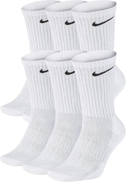 NIKE Dri-FIT Everyday Training 6-Pack Crew Socks Large (8-12) White