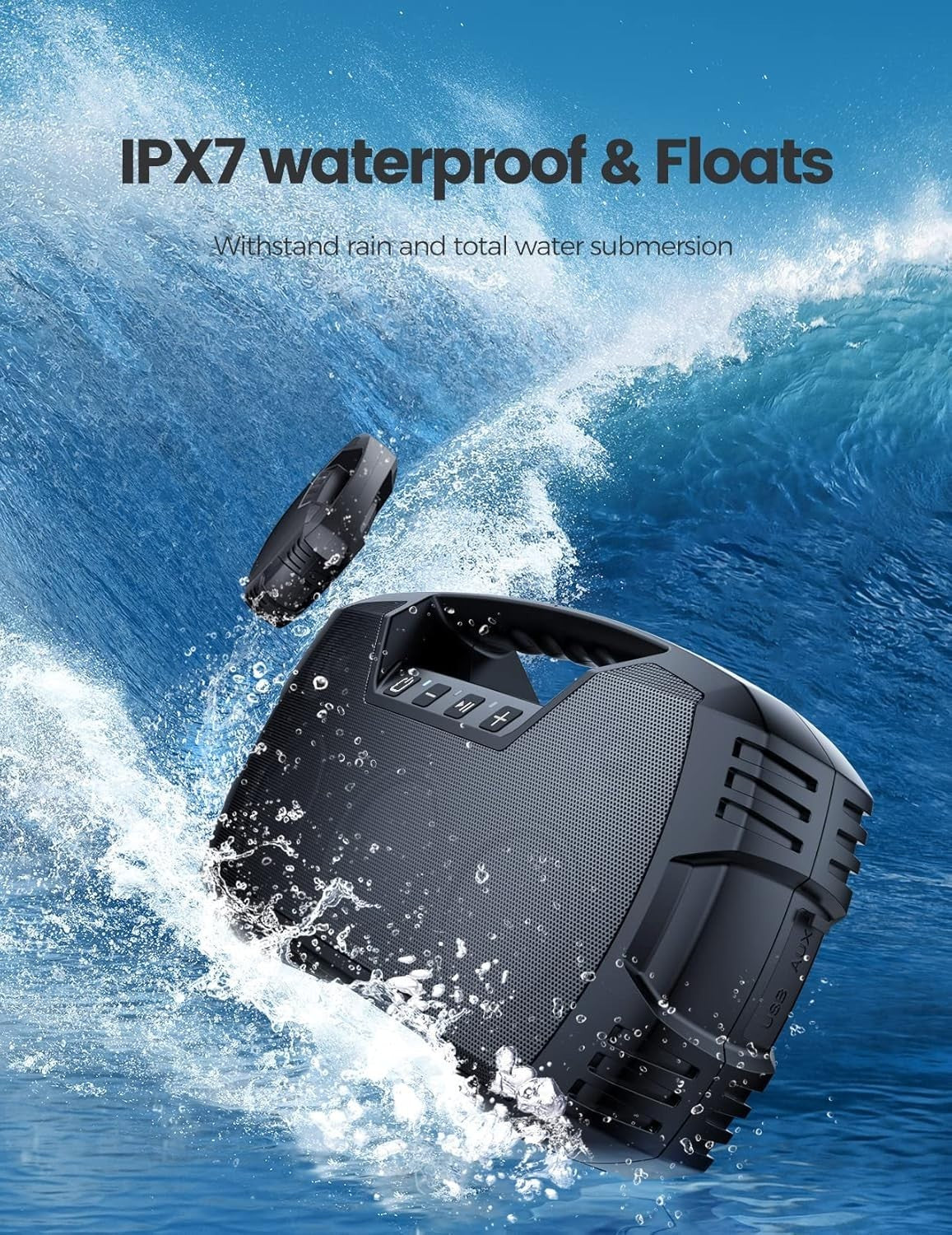 Houl Zallee IPX7 Waterproof Bluetooth Speaker, 40W Portable Wireless Speakers