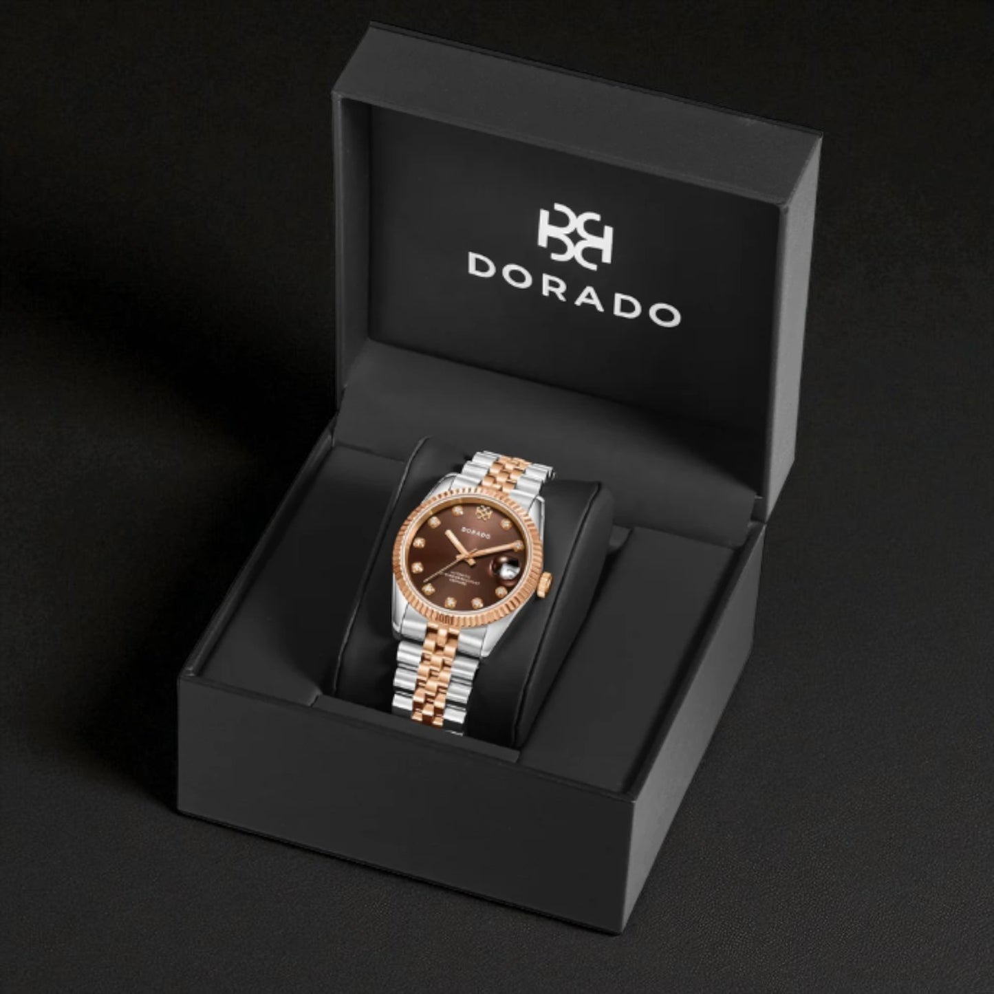 DORADO Rose Two Tone Timeless Watch | Chocolate | 31mm | Automatic Movement