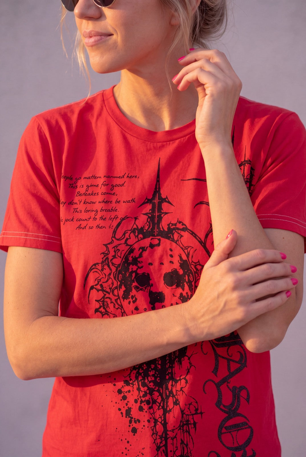 New Friday the 13th Jason Crystal Lake Red 1980 Mens Vintage T-Shirt
