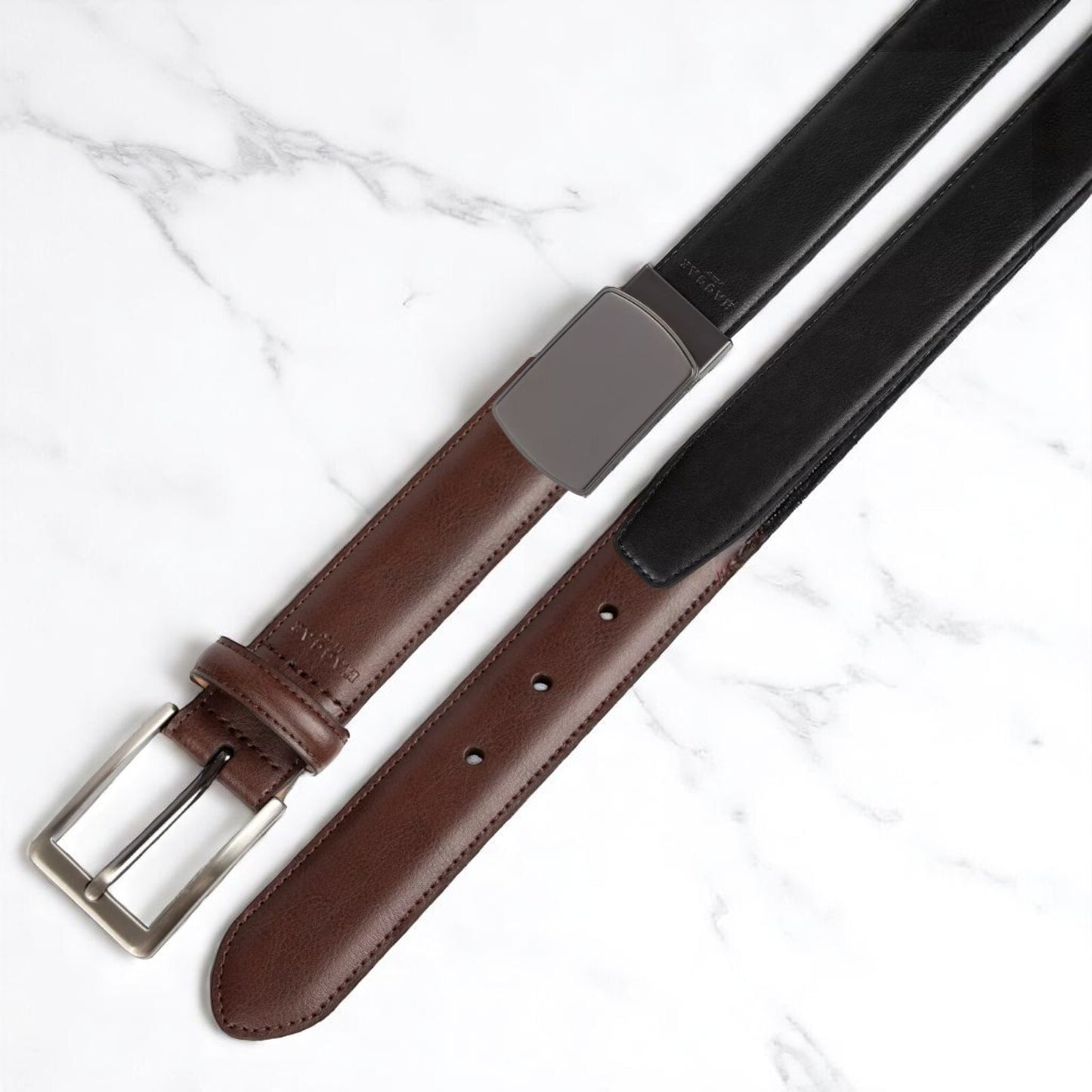 Haggar H26 Men's Leather Belt Black or Brown Size M and L NEW