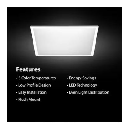 2' x 2' 4250 Lumens Non-Dimmable Integrated LED Flat Panel Ceiling Fixture 2-pac