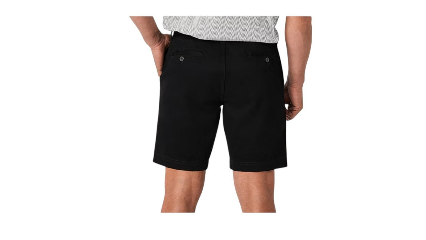 St. John's Bay Men's 9" Mid Rise Stretch Fabric Chino Shorts White, Black & Blue