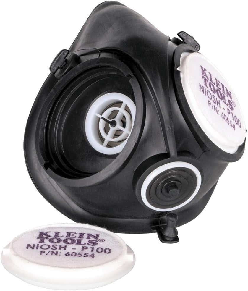 Klein Tools 60552 P100 Half-Mask Respirator with Replaceable Filters Dust, M/L