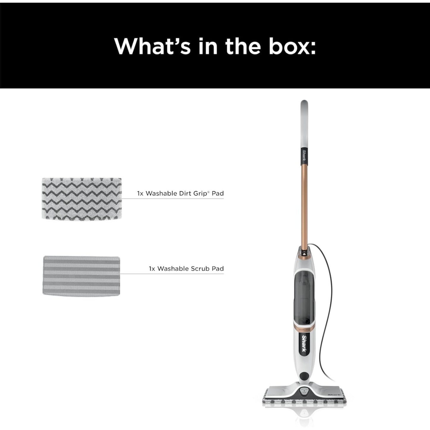 Shark SteamSpot Steam Mop with XL Tank and Washable Pads White S2001