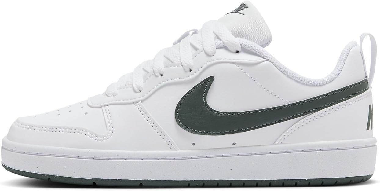 Nike Court Borough Low Recraft Big Kids' Shoes (White/Vintage Green) 5.5y