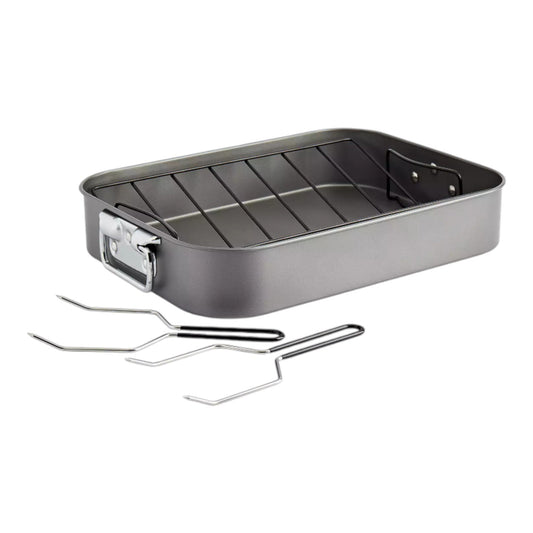 Roasting Pan with Rack 16 Inch Stainless Steel Rectangular Turkey Roaster Pan