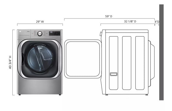 NEW LG 9.0 Cu Ft Front Load Electric Dryer w/ TurboSteam™ |  DLEX8980V | Silver