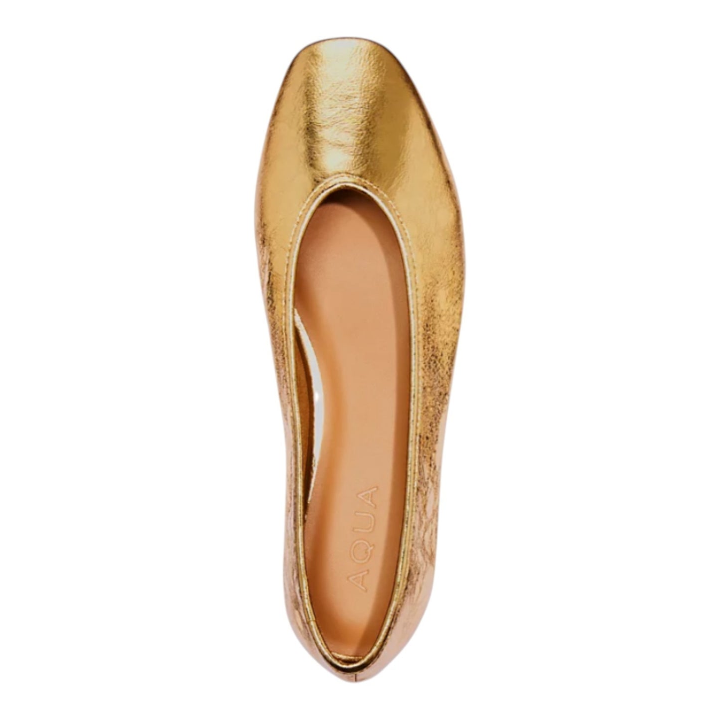 AQUA  Womens Silver Metallic Padded Anabl Round Toe Ballet Flats 7.5 M