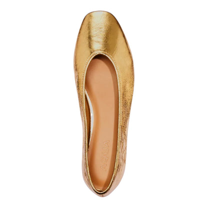 AQUA  Womens Silver Metallic Padded Anabl Round Toe Ballet Flats 7.5 M