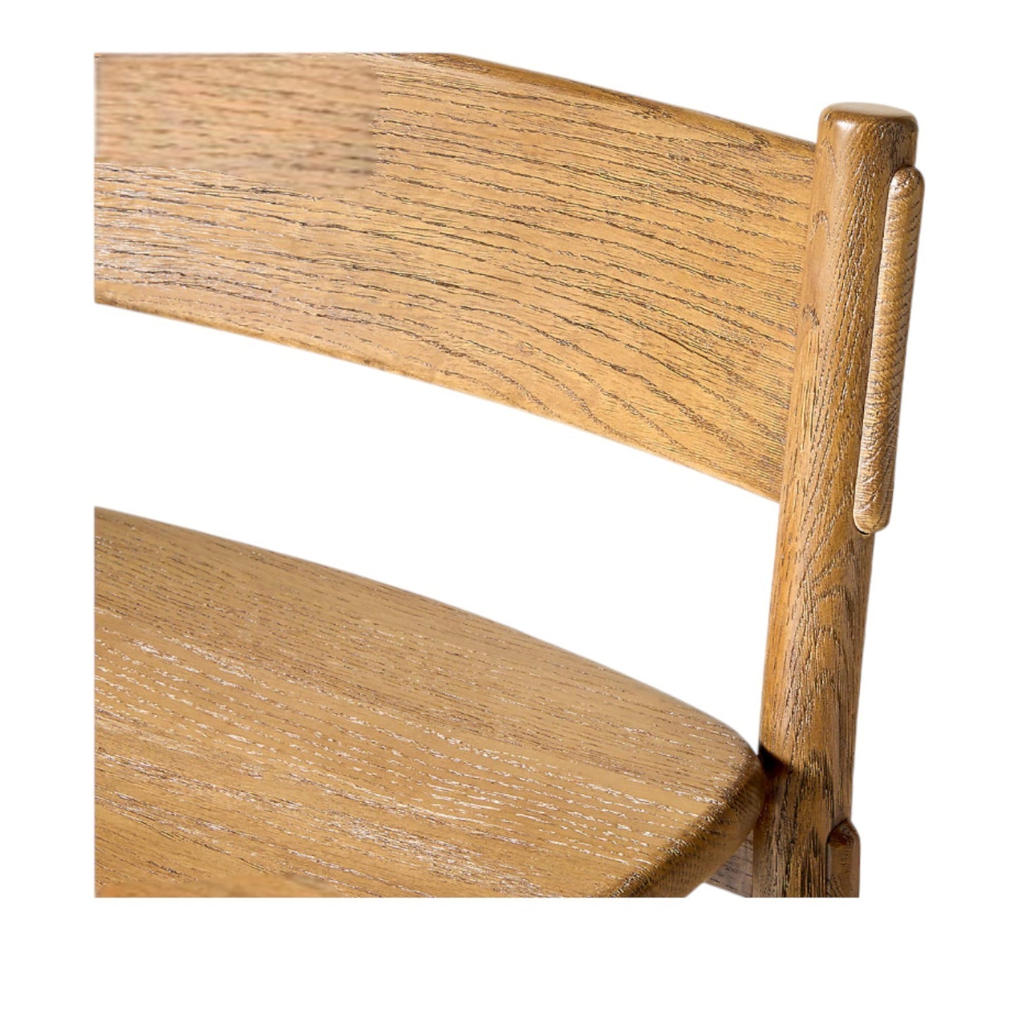 Merritt Solid White Oak Counter Stools with Curved Back by Mermelada Estudio