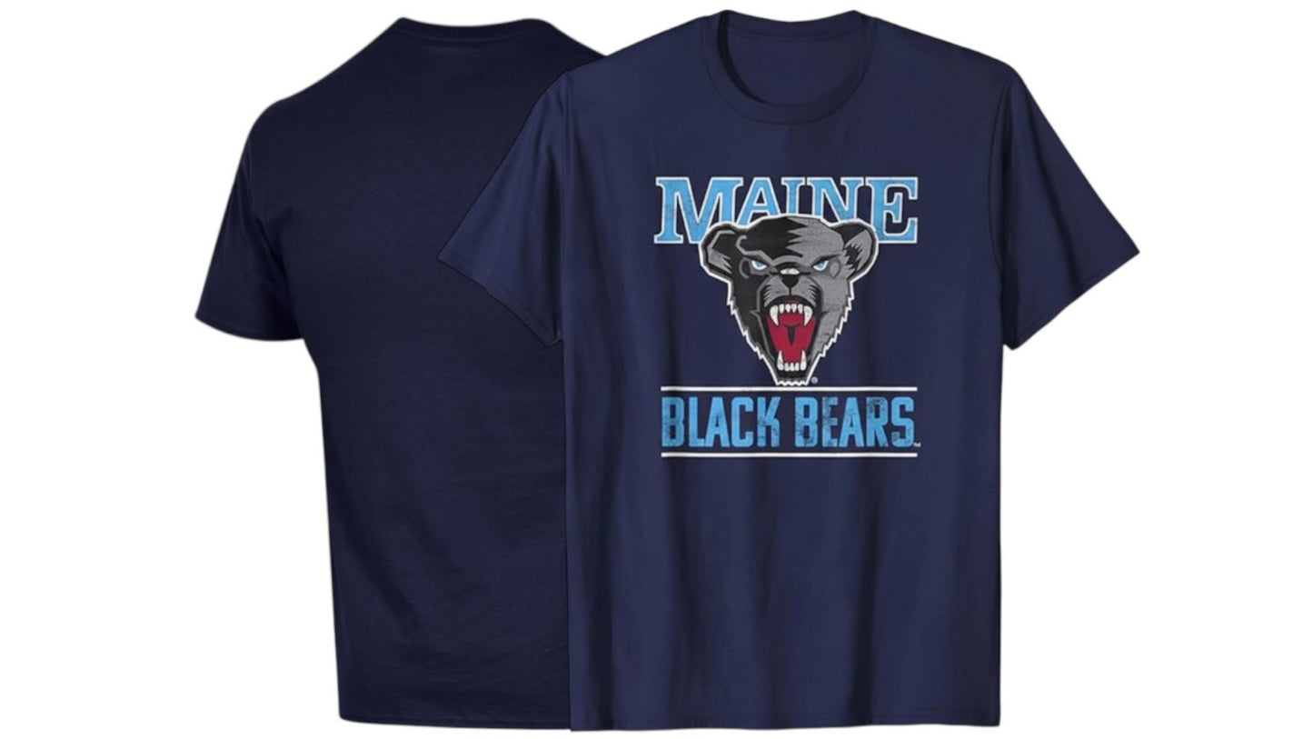 Maine Black Bears Men's Blue T-shirt - Colosseum Brand - Cotton Tee -
