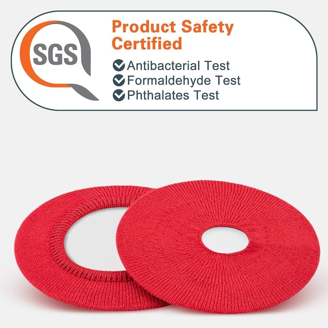 Geekria 2 Pairs Knit Headphones Ear Covers - Product Safety Certified - Red - M