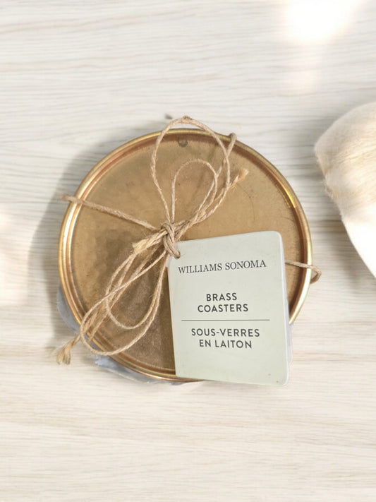 William Sonoma Brass Coasters, Set of 4