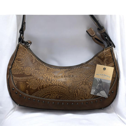 NWT Rein and Bridle Brown Faux Leather Women's Purse Western Bag. 12x7x2 Size
