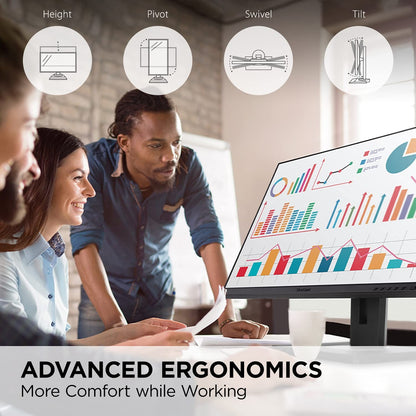 ViewSonic Docking Built-in Gigabit Ethernet and 40 Degree Tilt Ergonomics