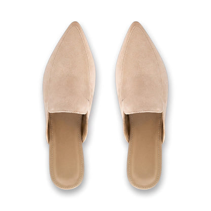 Womens Mules Flats Shoes 2026: Comfortable Pointed Toe Backless Loafers Size 8