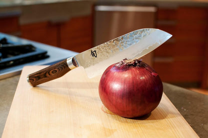 Shun Premier 7" Santoku Knife - TDM0702 - Walnut, Contoured Pakkawood Handles