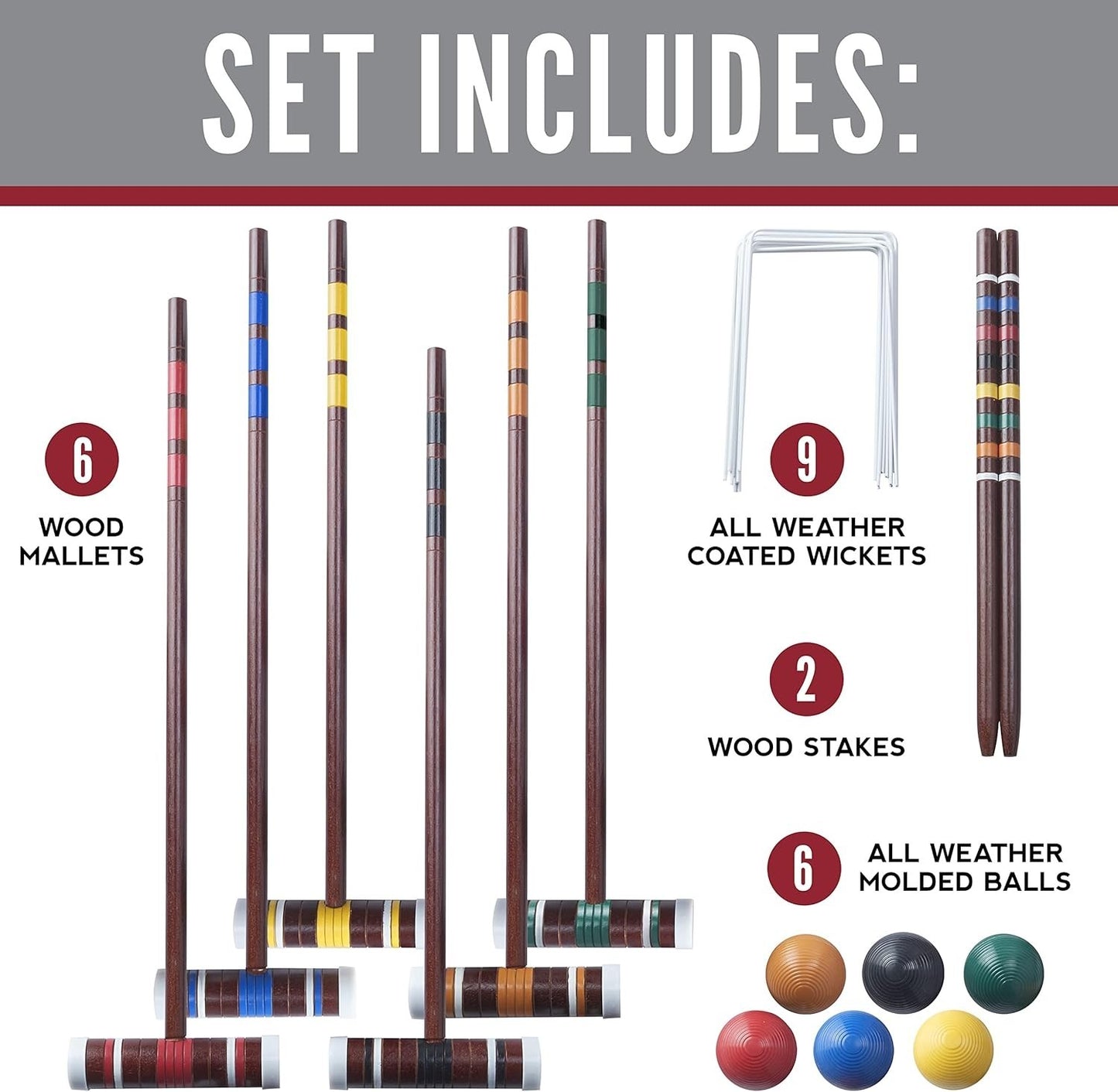 Franklin Sports Intermediate Croquet Set with Carrying Case