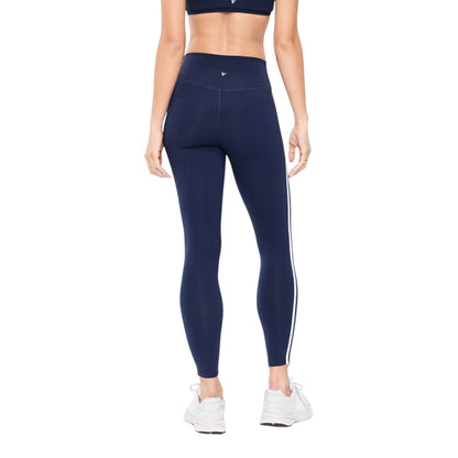 Old Navy High-Waisted PowerChill Side-Striped 7/8 Leggings, Navy, Size S - XL