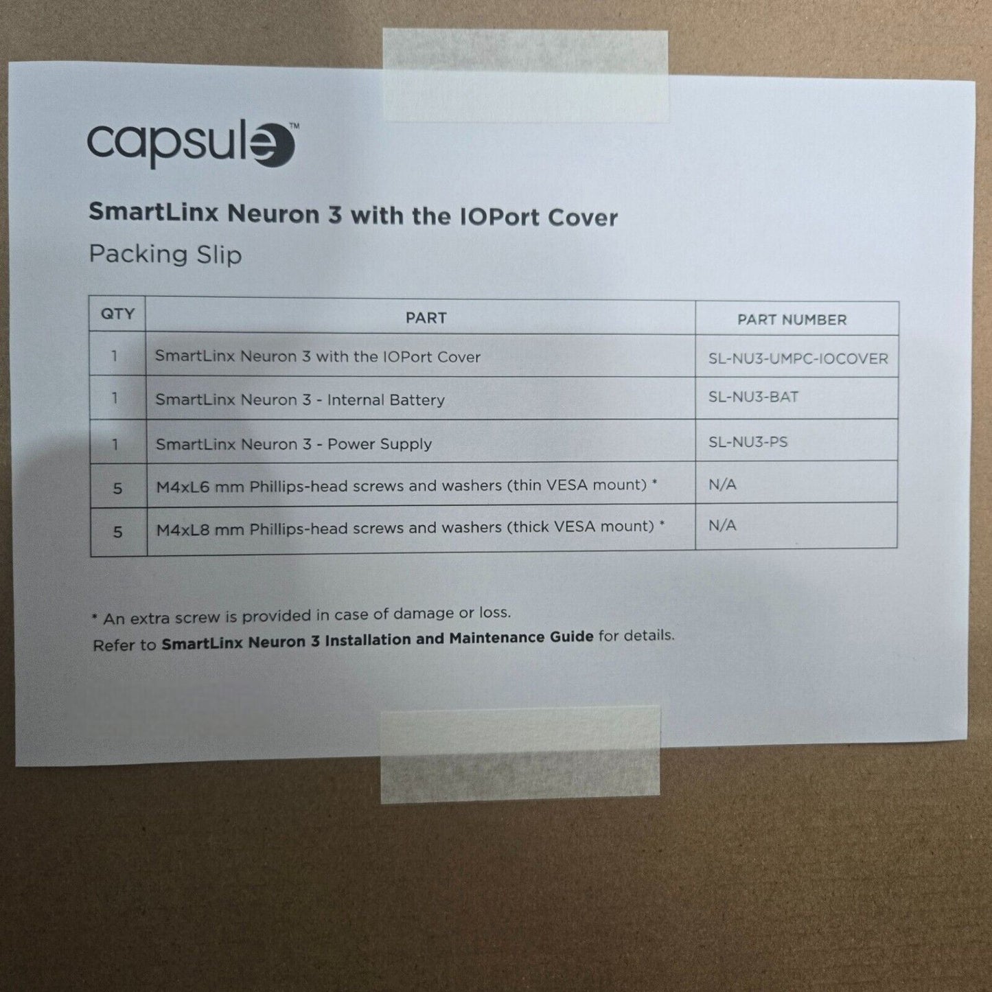 Capsule SmartLinx Neuron 3 Patient Capsule  With IO Port Cover