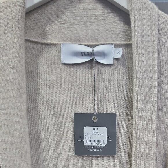 RH Cashmere Spa Robe, Short,Oatmeal, S