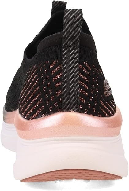 Skechers Women's D'lux Walker Let It Glow Sneaker - 149366 - Black & Rose Gold