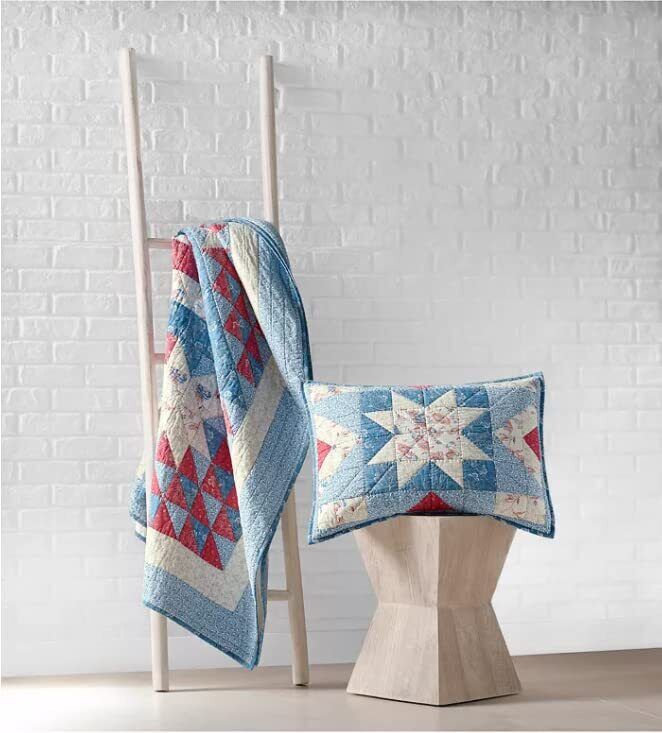 Martha Stewart Collection Americana Star Patchwork Artisan Quilt Full/Queen Siz