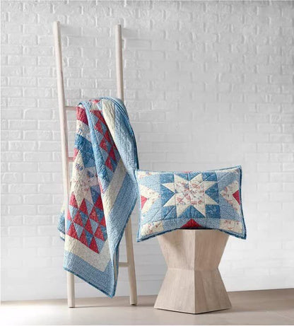 Martha Stewart Collection Americana Star Patchwork Artisan Quilt Full/Queen Siz