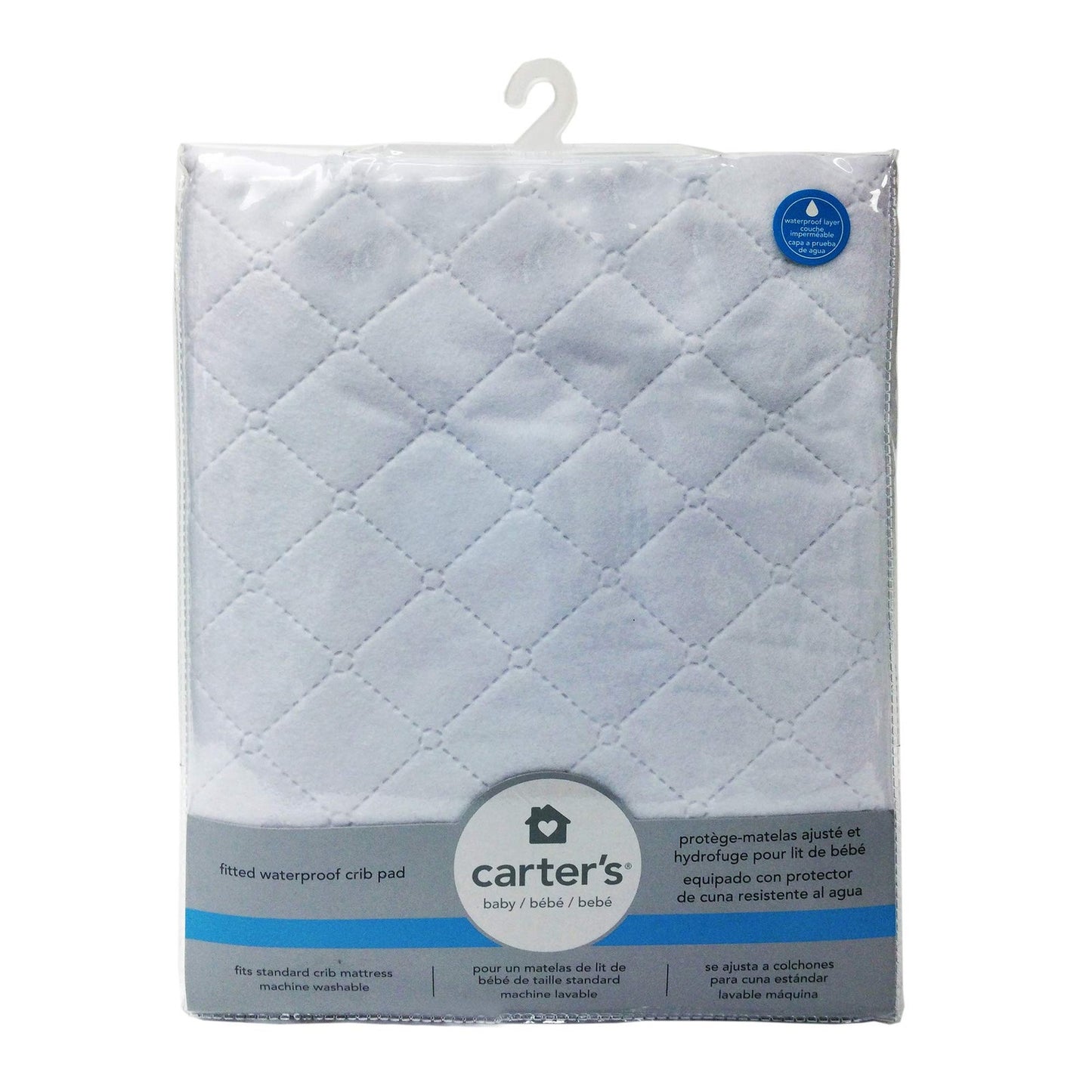 Carters Waterproof Fitted Quilted Crib and Toddler Protective Mattress Pad