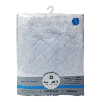 Carters Waterproof Fitted Quilted Crib and Toddler Protective Mattress Pad