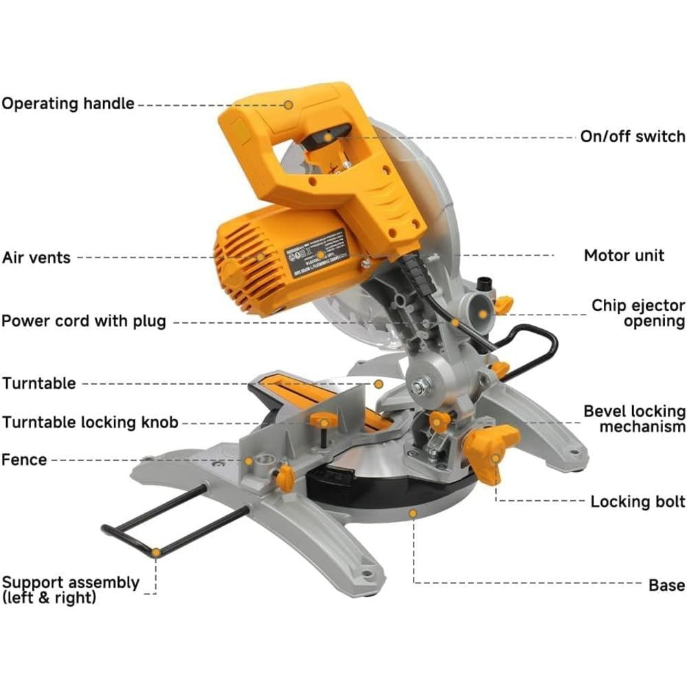 8-1/4 inch Compound Miter Saw, 2-in-1 Miter/Table Saw with Precision Laser Align