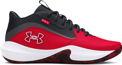 Under Armour UA Lockdown 7 Basketball Shoes Men Size 8 Red Black 3028512-600