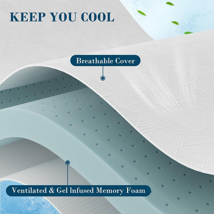 Joyride Sleeep 3 Inch Queen Size Memory Foam Mattress Topper, Cooling Bed Topper