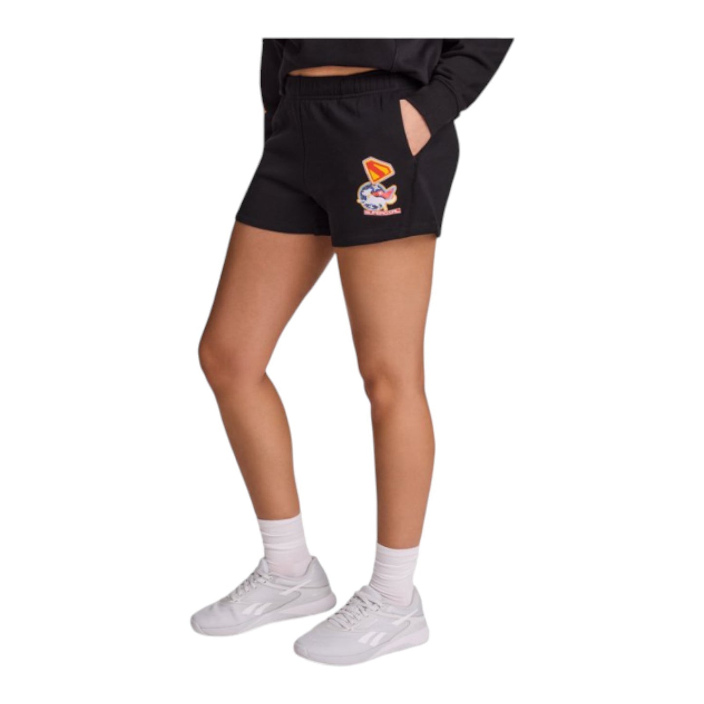 Reebok Women's Supergirl Graphic Sweatshirt & French Terry Graphic Shorts