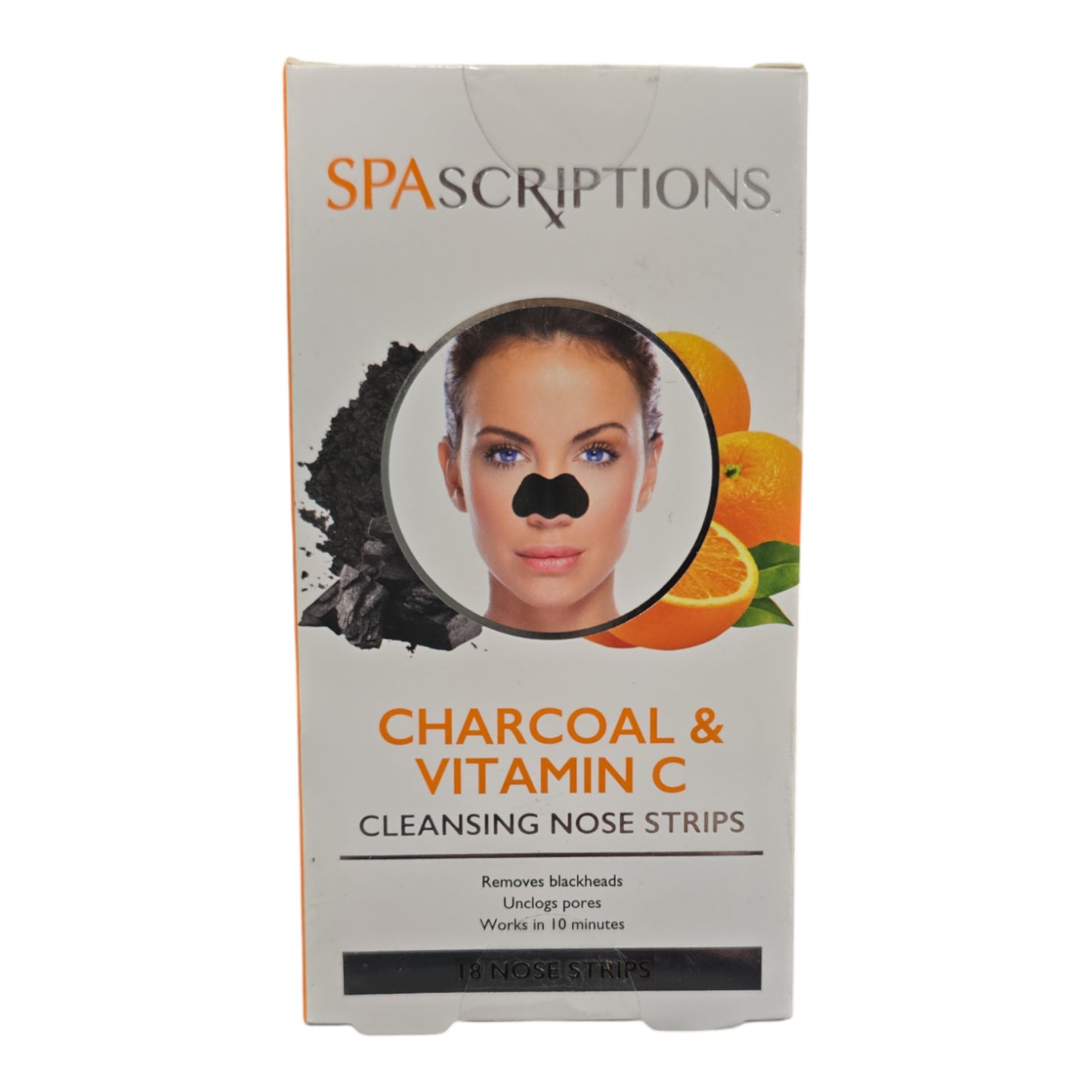 SpaScriptions Charcoal & Vitamin C  Cleansing Nose Strips 18 Strips