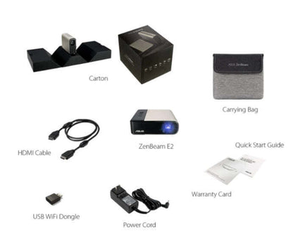 Asus ZenBeam E2 DLP Projector - 16:9 - Ceiling Mountable - Black- Gold